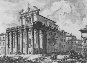 Uitzicht op de Tempel van Antoninus en Faustina, uit de serie 